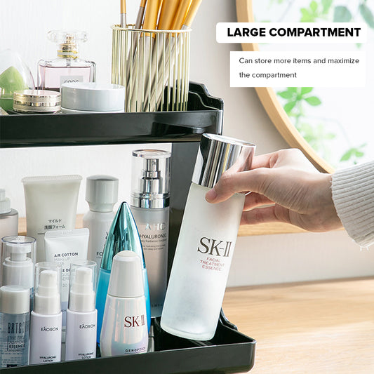 Locaupin 2 Layer Multifunctional Countertop Shelf Rack Spice Condiments Organizer Kitchen Bathroom Storage