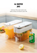 Load image into Gallery viewer, Locaupin 4 Liters PET Plastic Filtered Drinking Water Jug Dispenser Indoor Outdoor Beverage Storage Refrigerator Liquid Container
