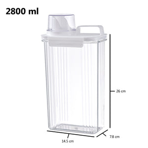 Multipurpose Jar Laundry Liquid Powder Detergent Dispenser Airtight Refill Container with Measuring Cup Lid