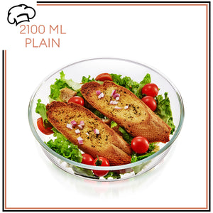 Locaupin Round Pie Plate Heat Resistant Borosilicate Glass Baking Dish Pan Microwave Oven Safe Dessert Cake Salad Tray