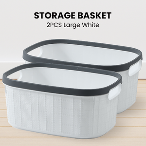 Locaupin Japanese Style Rectangular Wardrobe Clothes Sundry Laundry Basket Plastic Storage Organizer For Toys Cosmetics (Large)