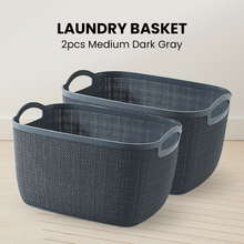 Load image into Gallery viewer, Locaupin Hand Held Clothes Sundry Storage Basket Japanese Style Textured Design Plastic Wardrobe Cosmetic Organizer Bathroom Accessories (Medium)
