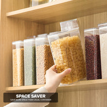 Load image into Gallery viewer, Locaupin Transparent Dry Food Storage Dispenser Cereal Grain Kitchen Organizer Multipurpose Plastic Jar Airtight Container
