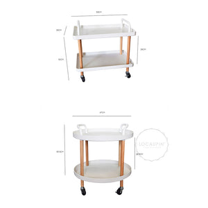 LOCAUPIN Modern Furniture Household Essentials 2 Tier Sofa End/Side Table Wood and Metal Storage Shelf For Living Room Balcony Bedroom Office