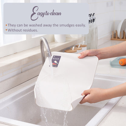 Locaupin Kitchen Free Standing Chopping Board Mat with Non Slip Curve Edge Guide Cutting Food Countertop Protector