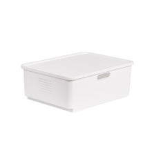 Load image into Gallery viewer, Locaupin Multipurpose White Storage Box Organizer Bin Front Wheel Easy Transport Handle Closet Shelf Container with Lid
