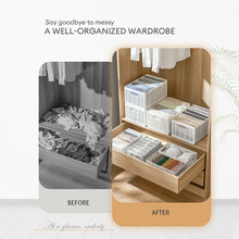 Load image into Gallery viewer, Locaupin Closet Cabinet Undergarments Drawer Organizer with Removable Divider Socks Towel Clothes Storage Bin Dresser Compartment
