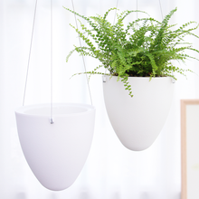 Load image into Gallery viewer, Locaupin Minimalist White Hanging Planter Decorative Flower Pot Indoor Outdoor Gardening Smart Self Watering System

