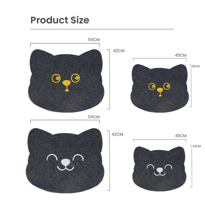 Locaupin Non Slip Home Welcome Pad Entrance Way Rub Foot Cat Shape Door Mat Front Bathroom Kitchen Bedroom Floor Rug