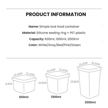 Locaupin Cereal and Dry Food Storage Canister Container Jar Kitchen Pantry Organizer Simple Press Lock Lid