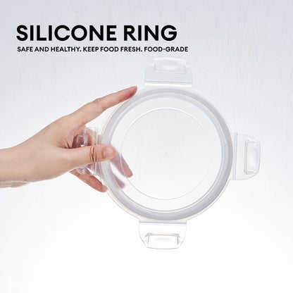 Locaupin Borosilicate Glass Food Container Fresh Keeper Meal Prep Bowl Airtight Locking Lid Lunch Box Left Over Storage