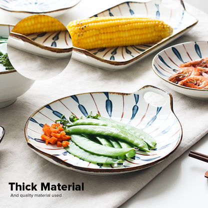 Locaupin Porcelain Serving Side Dishes Saucer Plate Condiments Appetizer Dessert Snacks Dinnerware Pattern Design