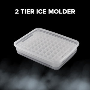 Locaupin Ice Maker Cube Mold Tray Bucket for Freezer Container with Lid Homemade Beverages Chocolate Cocktail Drinks