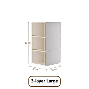 Set of 3 Shoe Box Multifunctional Cabinet Organizer Sneaker Display Case Stackable Closet Storage Container