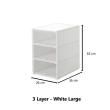 Load image into Gallery viewer, 3pcs Set Stackable Shoe Box Cabinet Sneaker Organizer Dual Opening Dust Proof Display Case Bin
