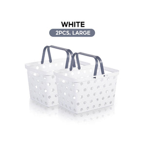 Locaupin Set of Basket with Handle Multipurpose Kitchen Storage Countertop Shelf Laundry Organizer
