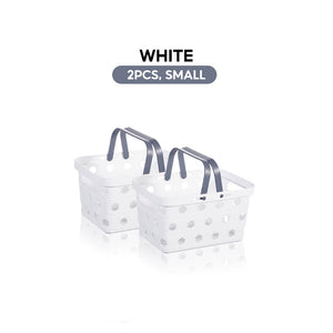Locaupin Set of Basket with Handle Multipurpose Kitchen Storage Countertop Shelf Laundry Organizer