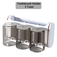 Load image into Gallery viewer, Locaupin Bathroom Organizer Wall Mounted Toothbrush Holder Cup Space Saving Multifunctional Toothpaste Comb Shampoo Storage Shelf
