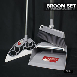 Locaupin Household Cleaning Tool Magic Broom Dustpan Heavy Duty Bristles For Home Salon Lobby Sweeper Bathroom Toilet Floor Glass Wiper