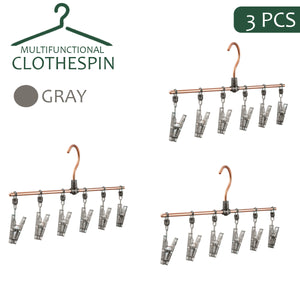 Locaupin Aluminum Laundry Drying Socks Baby Clothes Underwear Hanger Clips Indoor Outdoor Closet Organizer
