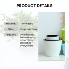 Load image into Gallery viewer, Locaupin Wall Mounted Hanging Planter Indoor Outdoor Plastic Flower Pot Automatic Self Watering with Inner Basket and Bottom Water Storage
