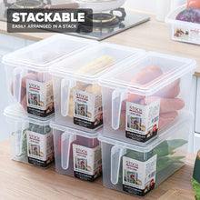 Load image into Gallery viewer, Locaupin Plastic Food Storage Container Kitchen Pantry Cabinet Stackable Fridge Organizer with Lid and Handle Multipurpose Vegetable Bin

