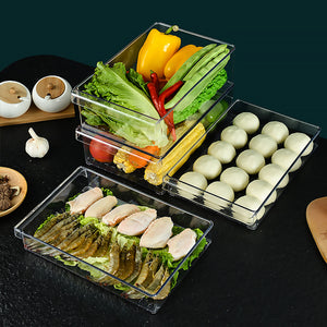Locaupin Refrigerator Organizer Food Storage Drawer Type Fridge Container Box For Fruits and Vegetables Kitchen Pantry Space Saver