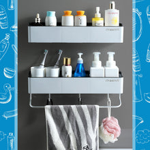 Load image into Gallery viewer, Locaupin Hanging Bathroom Shelf Wall Mounted Storage with Compartment Self Draining Tray Towel Rack Toiletries Holder
