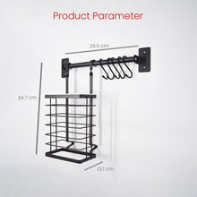 Load image into Gallery viewer, Locaupin Home Accessories Wall Mounted Hanging Holder Kitchen Tools Rack Storage Organizer Shelf with Free Rod Set
