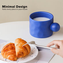 Load image into Gallery viewer, Locaupin Porcelain Drinkware Round Ball Handle Microwavable Coffee Mug Milk Tea Cup Hot and Cold Drink Beverage
