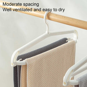 Locaupin 5pcs Retractable Hanging Clothes Hanger Laundry Towel Drying Rack Space Save Closet Organizer Indoor Outdoor Use