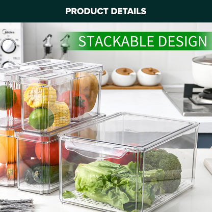 Locaupin High-grade Transparent Food Storage Fruit and Vegetable Kitchen Preservation Fridge Food Container