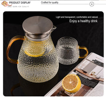 Load image into Gallery viewer, Glass Pitcher For Hot and Cold Beverages with Stainless Strainer
