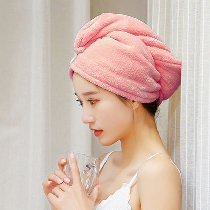 Locaupin Plain Absorbent Fast Drying Hair Cap Soft Shower Towel Bath Headband Turban Wrap For Women