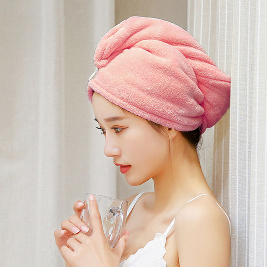 Locaupin Plain Absorbent Fast Drying Hair Cap Soft Shower Towel Bath Headband Turban Wrap For Women