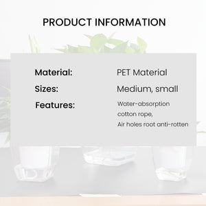 Locaupin Transparent Clear Plastic Self Watering System Planter Wicking Flower Pot for Plants Indoor Outdoor Home Gardening Decoration