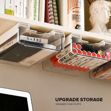 Load image into Gallery viewer, Locaupin Transparent Under Desk Shelf Drawer Home Office Supplies Storage Vanity Table Multifunctional Hidden Organizer
