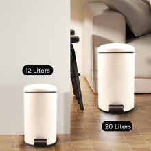 Load image into Gallery viewer, Locaupin Powder Coated Metal Hands Free Foot Pedal Type Trash Can Silent Close Lid Waste Basket Garbage Container Bin with Inner Compost Bucket
