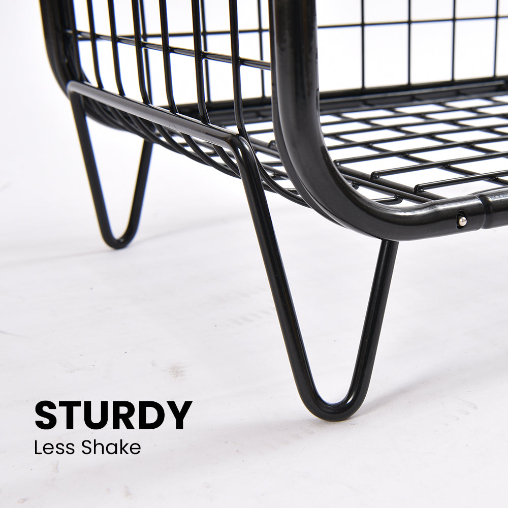 Locaupin Bookshelf Organizer Multifunctional Metal Storage Shelf Display Bedroom End/Side Table For Living Room Office Sofa Entryway