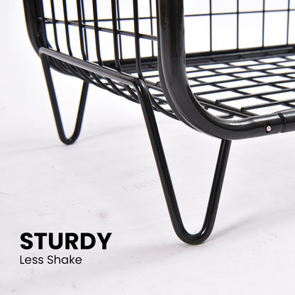 Locaupin Bookshelf Organizer Multifunctional Metal Storage Shelf Display Bedroom End/Side Table For Living Room Office Sofa Entryway