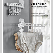 Load image into Gallery viewer, Locaupin Wall Mounted Clothes Drying Rack with Foldable Swing Arm for Socks Towels Undergarment Display Hanger Clips
