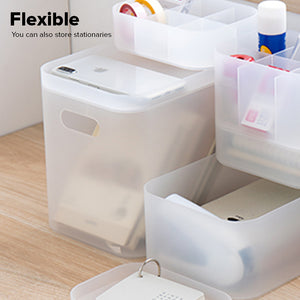 Locaupin Office Supplies Cosmetics Stationery Caddy Storage Multifunctional Desk Organizer Box Compartment Grid Basket Container Bin
