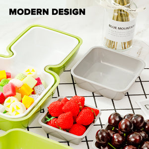 Locaupin 6 Pieces Multipurpose Fruit Tray Serving Dishes Appetizer Chips and Dip Candy Snack Plate Stackable Saucer Seasoning Bowl