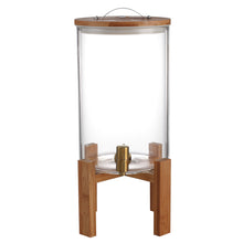Load image into Gallery viewer, Locaupin Borosilicate Glass Bamboo Lid Water Jug Dispenser with Wooden Stand Hot and Cold Fridge Pitcher Beverage Jar Storage
