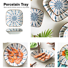 Load image into Gallery viewer, Locaupin Porcelain Serving Side Dishes Saucer Plate Condiments Appetizer Dessert Snacks Dinnerware Pattern Design
