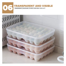 Load image into Gallery viewer, Locaupin 34 Grid Plastic Space Saver Refrigerator Food Organizer Box Clear Egg Storage Shelf Tray Container with Lid
