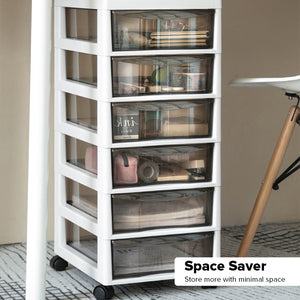 Locaupin Rolling Utility Storage Drawer Cart on Wheels Home Office File Cabinet Dresser Wardrobe Organizer Bin Multifunctional Trolley