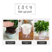Load image into Gallery viewer, Locaupin Planter Wicking Flower Plants Pot Clear Transparent Bottom Water Storage Smart Self Watering System Home Gardening
