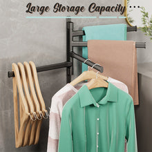 Load image into Gallery viewer, Locaupin Space Saving Bathroom Rotating Towel Rack Holder Swing Arm Hanger Closet Organizer Hanging Clothes Pole Hook
