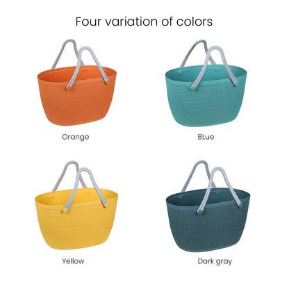 Locaupin Storage Basket Bag with Handle Japanese Style Toys Clothes Hamper Laundry Organizer Bin Multifunctional Indoor Outdoor Travel Use